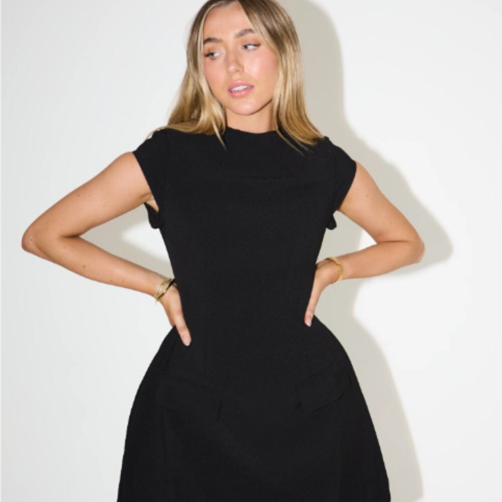 NWT Black Odd Muse Cap Sleeve Dress